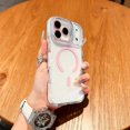 thumbnail image 1 of Magnetic for iPhone 11 Case Compatible with Mag-Safe, Non-Yellowing Clear Case, Military Grade Drop Protection, Transparent Slim Lightweight Phone Cover Case for iPhone 11, Pink, 1 of 7