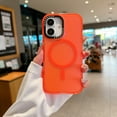 thumbnail image 1 of Magnetic for iPhone 11 Case, [Compatible with Magsafe][Military Grade Drop Protection] Hybrid Silicone Slim Diamond Camera Translucent Rugged Protective Cover for iPhone 11,Orange, 1 of 9