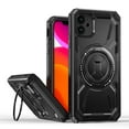thumbnail image 1 of Magnetic for iPhone 11 Case with Stand, Compatible with Mag-Safe Charging, Shockproof Protective Cover Rugged Phone Case, Built-in Rotatable Ring Holder Kickstand for iPhone 11, Black, 1 of 6