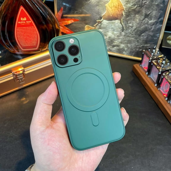Magnetic For iPhone 11 Phone Case,Ultra Slim,with Lens Film,Compatible with Mag-Safe,Dropproof Heavy Duty Tough Rugged Shockproof Thin Fit Phone Case Cover for iPhone 11,Darkgreen