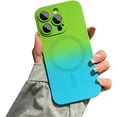 thumbnail image 1 of Magnetic iPhone 11 Pro Max Case [Compatible with MagSafe], Cute Gradient Color Case for Women & Men, Soft TPU Shockproof with Camera Lens Protector Case for iPhone 11 Pro Max-Green Blue, 1 of 15