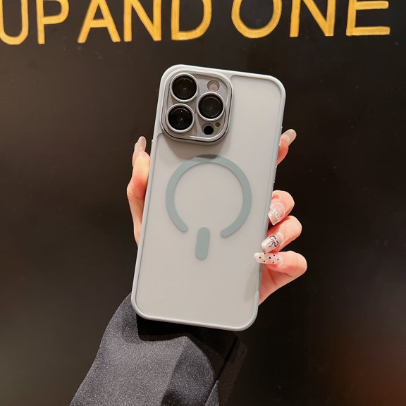 Magnetic for iPhone 11 Pro Max Case, Upgraded [Camera Lens Protection] [Compatible with Magsafe] [Translucent Matte] Shockproof Protective Phone Case Cover for iPhone 11 Pro Max - Gray