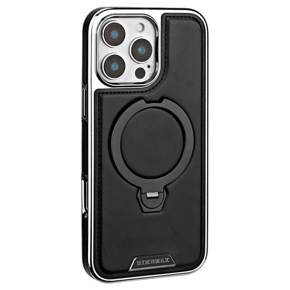 Magnetic for iPhone 11 Pro Premium PU Leather Case,Invisible 360 Rotating Stand [Compatible with Magsafe] Slim Kickstand Shockproof Phone Cover For iPhone 11 Pro,Black