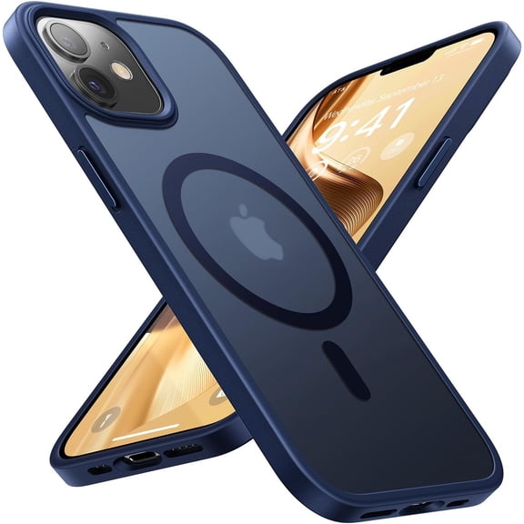 Magnetic for iPhone 12 Case Compatible with MagSafe, [16FT Drop Protection] Shockproof iPhone 12 Phone Case for MagSafe Wallet Sleeve, Magnetic Car Holder, Magnetic Portable Charger, Blue