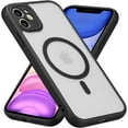 thumbnail image 1 of Magnetic for iPhone 12 Case [Compatible with Magsafe] Slim Frosted Matte Case Cover Translucent Hard PC Back Military Drop Protection Phone Case for iPhone 12 6.1-inch,Black, 1 of 12