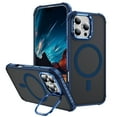 thumbnail image 1 of Magnetic for iPhone 12 Pro / 12 6.1" Stand Case [Compatible with MagSafe] [Military Grade Drop Protection] [Lens Folded Bracket] Slim Grip Matte Shockproof with Anti-Fingerprint Phone Case,Blue, 1 of 9
