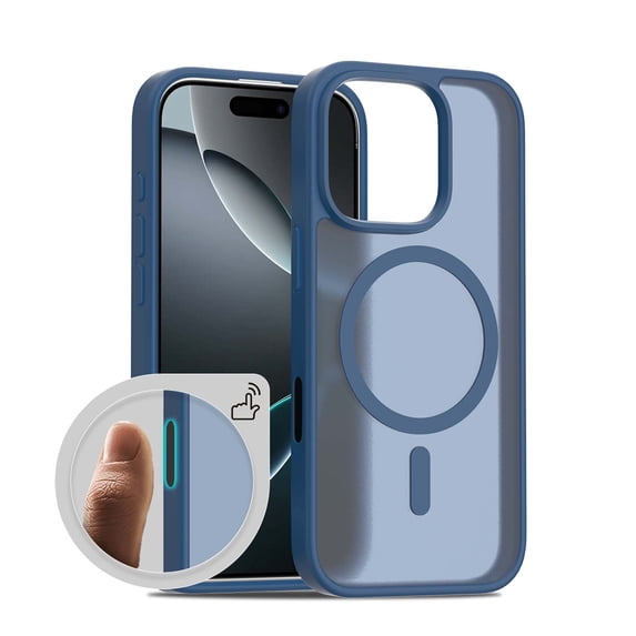 Magnetic for iPhone 12 Pro / 12 Case, Compatible with MagSafe, Military Grade Drop Protection, Ultra Slim Translucent Matte Shockproof Lightweight Phone Cover, for iPhone 12 Pro / 12, Darkblue