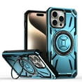 thumbnail image 1 of Magnetic for iPhone 12 Pro / iPhone 12 6.1" Case with Stand, Compatible with Mag-Safe Charging, Shockproof Protective Cover Rugged Phone Case, Built-in Rotatable Ring Holder Kickstand, Blue, 1 of 7