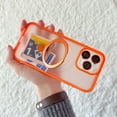 thumbnail image 1 of Magnetic for iPhone 12 Pro Case with Kickstand [Compatible with MagSafe],Shockproof Magnetic Kickstand Slim Translucent Phone Cover for iPhone 12 Pro Case with Ring Stand, Orange, 1 of 10