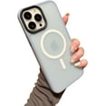 thumbnail image 1 of Magnetic for iPhone 12 Pro Case Wireless Charging Anti-Fingerprint Compatible with MagSafe for Women Men, Hard Translucent Matte Back Cover, Luxury 12Pro Phone Cases (for iPhone 12Pro, Light Blue), 1 of 13