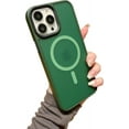 thumbnail image 1 of Magnetic for iPhone 12 Pro Case Wireless Charging Anti-Fingerprint Compatible with MagSafe for Women Men, Hard Translucent Matte Back Cover, Luxury for iPhone 12 Pro Cases (for iPhone 12Pro, Green), 1 of 12