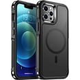thumbnail image 1 of Magnetic for iPhone 12 Pro Max Case, [Compatible with MagSafe][10 FT Military Grade Drop Protection] [Dual Layer Structure Protection] Heavy Duty Full-Body Shockproof Phone Case, Black, 1 of 7