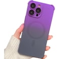 thumbnail image 1 of Magnetic for iPhone 12 Pro Max Case, Compatible with MagSafe,Full Camera Lens Protector Cute Soft Silicone Anti-Drop Shockproof Gradient Case for Women Man （Purple Gray）, 1 of 11