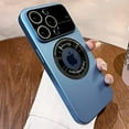 thumbnail image 1 of Magnetic for iPhone 12 Pro Max Case Logo View, Window Glass Lens Camera Protector,Compatible with Magsafe, Women Men Shockproof Hard Slim Matte Cases Cover for iPhone 12Pro Max 6.7“ Sky Blue, 1 of 14