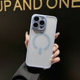 thumbnail image 1 of Magnetic for iPhone 12 Pro Max Case, Upgraded [Camera Lens Protection] [Compatible with Magsafe] [Translucent Matte] Shockproof Protective Phone Case Cover for iPhone 12 Pro Max - Blue, 1 of 7