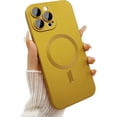 thumbnail image 1 of Magnetic for iPhone 12 Pro Max Case for Women, Shockproof Matte Luxury Metallic Luster Design with Full Camera Lens Protector, Compatible with Magsafe Case for iPhone 12 Pro Max 6.7"-Gold, 1 of 14