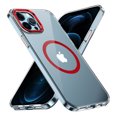 thumbnail image 1 of Magnetic for iPhone 12 Pro Max Clear Case Compatible with Magsafe Military-Grade Protection Shockproof Phone Bumper,Anti-Scratch Drop Proof Anti-Fingerprint Clear Hard Back Cover Back,Red, 1 of 9