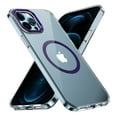 thumbnail image 1 of Magnetic for iPhone 12 Pro Max Clear Case Compatible with Magsafe Military-Grade Protection Shockproof Phone Bumper,Anti-Scratch Drop Proof Anti-Fingerprint Clear Hard Back Cover Back,Purple, 1 of 9