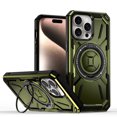thumbnail image 1 of Magnetic for iPhone 12 Pro / iPhone 12 6.1" Case with Stand, Compatible with Mag-Safe Charging, Shockproof Protective Cover Rugged Phone Case, Built-in Rotatable Ring Holder Kickstand, Green, 1 of 7