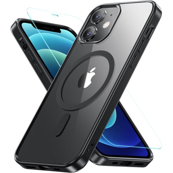 Magnetic for iPhone 12/iPhone 12 Pro Case, Compatible with MagSafe, Protection Protective Phone Case Shockproof Cover for iPhone 12/iPhone 12 Pro (Black)