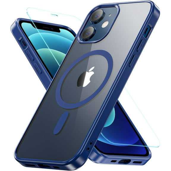 Magnetic for iPhone 12/iPhone 12 Pro Case, Compatible with MagSafe, Protection Protective Phone Case Shockproof Cover for iPhone 12/iPhone 12 Pro (Blue)