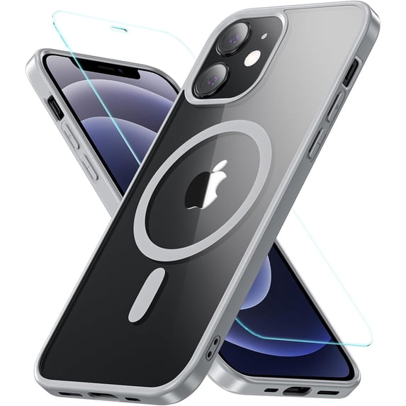 Magnetic for iPhone 12/iPhone 12 Pro Case, Compatible with MagSafe, Protection Protective Phone Case Shockproof Cover for iPhone 12/iPhone 12 Pro (Gray)