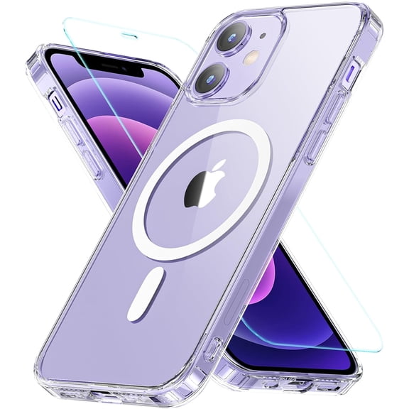 Magnetic for iPhone 12/iPhone 12 Pro Clear Case, Compatible with MagSafe, Protection Protective Phone Case Shockproof Cover for iPhone 12/iPhone 12 Pro (Clear)