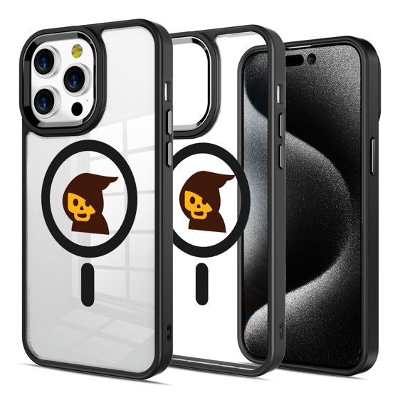 Magnetic for iPhone 13 14 Case & iPhone 15 Pro max (Compatible with MagSafe)(Military Grade Drop Protection) Translucent Shockproof Phone Cover,Skeleton headscarf image pattern