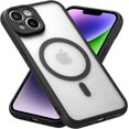 thumbnail image 1 of Magnetic for iPhone 13 Case [Compatible with Magsafe] Slim Frosted Matte Case Cover Translucent Hard PC Back Military Drop Protection Phone Case for iPhone 13 6.1-inch,Black, 1 of 13