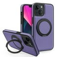 thumbnail image 1 of for Magnetic iPhone 13 Case, PU Leather Phone Case [Compatible with MagSafe] Rotatable Ring Holder Kickstand Design Shockproof Women Men Girls Boys Protective Phone Cover,Purple, 1 of 7