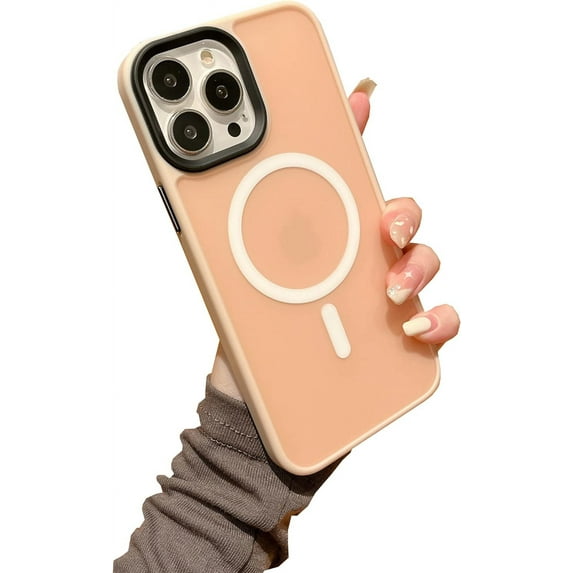 Magnetic for iPhone 13 Case Wireless Charging Anti-Fingerprint Compatible with MagSafe for Women Men, Hard Translucent Matte Back Cover, Luxury for 13 Cases (for iPhone 13, Light Pink)