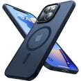 thumbnail image 1 of Magnetic for iPhone 13 Case & iPhone 14 Case [Compatible with MagSafe][10FT Military Grade Drop Tested] Protective Shockproof Slim Translucent Matte Phone Case for iPhone 14/13, Blue, 1 of 12