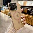 thumbnail image 1 of Magnetic for iPhone 13 Pro Case, [Built-in Camera Cover Bracket] [Camera Lens Protector] [Military-Grade Protection] Slim Translucent Anti-Yellow Phone Case for iPhone 13 Pro, Desertgold, 1 of 9