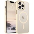 thumbnail image 1 of Magnetic for iPhone 13 Pro Case [Compatible with MagSafe] [10 FT Military Grade Drop Protection] Slim Translucent Matte Shockproof with Anti-Fingerprint Phone Case,Matte Antique White, 1 of 14
