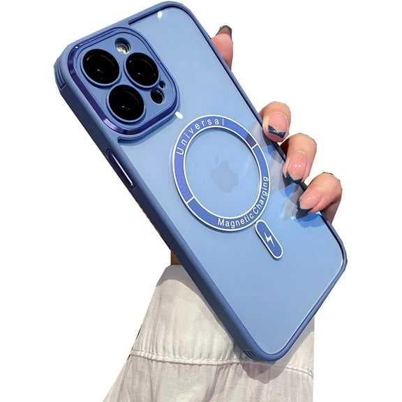 Magnetic for iPhone 13 Pro Case Compatible with MagSafe Camera Protection for Women Men, Hard Clear Back Cover, Luxury for iphone13Pro Phone Cases (for iPhone 13 Pro(6.1inch), Blue)