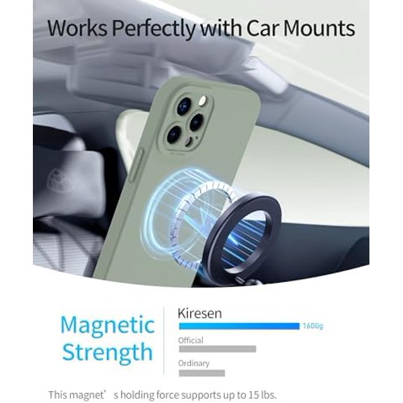 Magnetic for iPhone 13 Pro Case with Screen Protector - Compatible with MagSafe - Upgraded Camera Protection - Silicone Shockproof Protective Phone Case 6.1" for Men Women Girls,Porcelain Blue