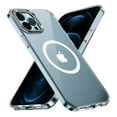 thumbnail image 1 of Magnetic for iPhone 13 Pro Clear Case Compatible with Magsafe Military-Grade Protection Shockproof Phone Bumper,Anti-Scratch Drop Proof Anti-Fingerprint Clear Hard Back Cover Back,Silver, 1 of 9