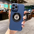 thumbnail image 1 of Magnetic for iPhone 13 Pro Max Case 6.7" 2021, Carbon Fiber Texture with Magsafe, Built-in Camera Lens Protector Ultra-Thin Full Protection Phone Cover for Women Girls Boy Men, F-Blue, 1 of 8