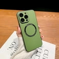 thumbnail image 1 of Magnetic for iPhone 13 Pro Max Case 6.7" 2021, Soft Leather, Built-in Luxury Camera Lens Protector Full Protection Phone Cover with Magsafe for Women Girls Boy Men, C-Green, 1 of 17