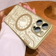 thumbnail image 1 of Magnetic for iPhone 13 Pro Max Case 6.7 inch, Cute Pattern Luxury Cover [Support for Magsafe], Elegant Electroplating Camera Protection Screen Protector Phone Case for Girls Women -Gold, 1 of 10