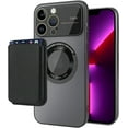 thumbnail image 1 of Magnetic for iPhone 13 Pro Max Case with Card Holder Compatible with Magsafe - Black [Holds 3 Cards] [Glass Camera Lens Protector] iPhone 13 Pro Max Wallet Phone Case for Women Men, 1 of 13
