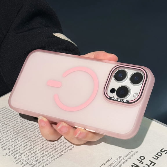 Magnetic for iPhone 13 Pro Max Case, Compatible with Mag-Safe, Military-Grade Protection Skin-Feel Phone Cover, Shockproof Slim Frosted Translucent Case for iPhone 13 Pro Max 6.7 inch, Pink