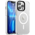 thumbnail image 1 of Magnetic for iPhone 13 Pro Max Case [Compatible with MagSafe] [2Pcs Screen Protector] Hard Translucent Matte Back Soft TPU Bumper Slim Fit Shockproof Phone Case for iPhone 13 Pro Max, White, 1 of 16