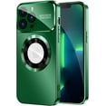 thumbnail image 1 of Magnetic for iPhone 13 Pro Max Case, Compatible with MagSafe, Built-in Camera Lens Protector, Logo View, Military Grade Drop Proof Phone Case Cover, Dark Green, 1 of 13