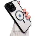 thumbnail image 1 of Magnetic for iPhone 13 Pro Max Case Compatible with MagSafe Camera Protection for Women Men, Hard Clear Back Cover, Luxury for iphone13 Pro Max Phone Cases (for iPhone 13ProMax (6.7inch), Black), 1 of 13