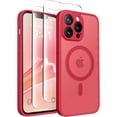 thumbnail image 1 of Magnetic for iPhone 13 Pro Max Case, [Compatible with MagSafe] [Full Camera Protection] Shockproof Protective Slim Translucent Matte Phone Case for iPhone 13 Pro Max 6.7'', Red, 1 of 13