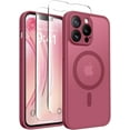 thumbnail image 1 of Magnetic for iPhone 13 Pro Max Case, [Compatible with MagSafe] [Full Camera Protection] Shockproof Protective Slim Translucent Matte Phone Case for iPhone 13 Pro Max 6.7'', Rose Red, 1 of 14
