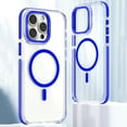 thumbnail image 1 of Magnetic for iPhone 13 Pro Max Case, Hybrid Air Protection [Compatible with MagSafe] [Military-Grade Protection] Crystal Clear Hard Back&Soft TPU Frame Shockproof Protective case,Blue, 1 of 8