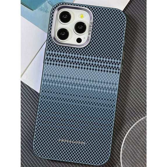 Magnetic For iPhone 13 Pro Phone Case,Compatible with Mag-Safe,Gradual Checkerboard Pattern Design,Shockproof Military-Grade Protection Rugged Ultra Slim Thin Fit Phone Case,Blue