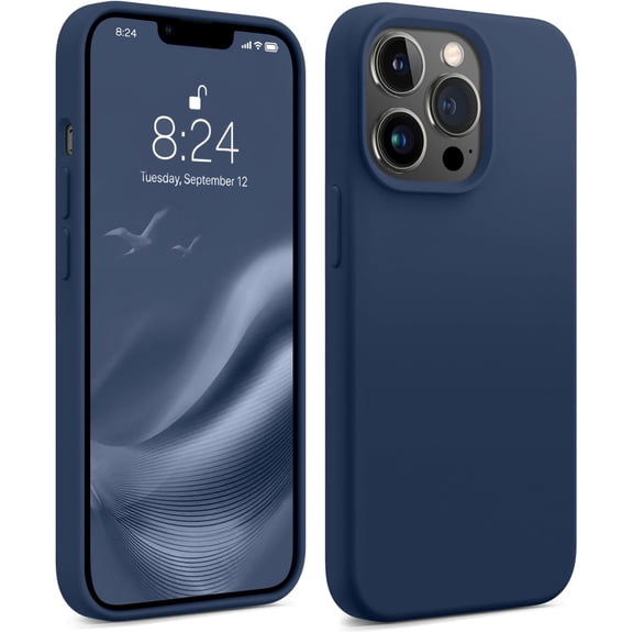 Magnetic for iPhone 13 Pro Phone Case, [Compatible with MagSafe][Military Shockproof Protection] Silicone Case with Soft Microfiber Lining, Camera & Screen Protection 6.1 inch, Navy Blue